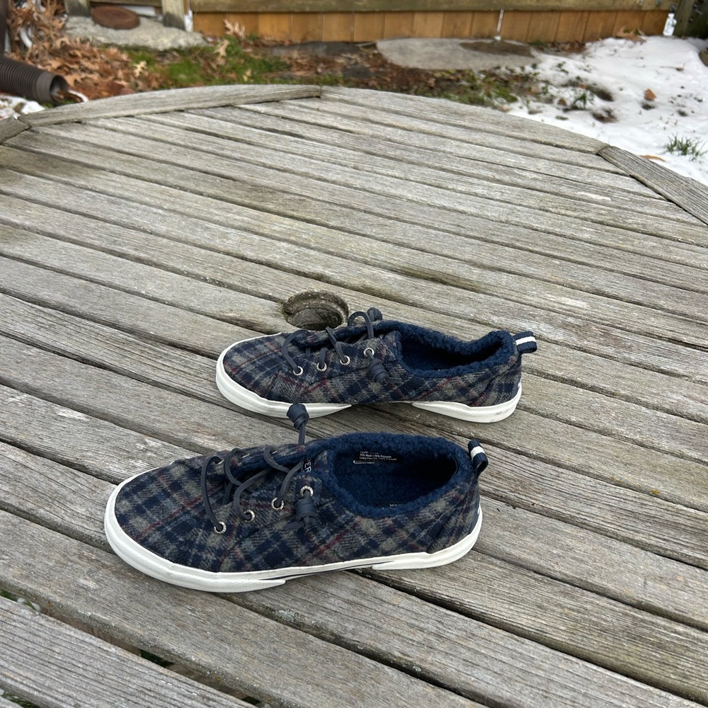 Sperry Womens‎ Pier Wave LTT Teddy Wool Navy Multi Sneaker 7 Laidback Casual